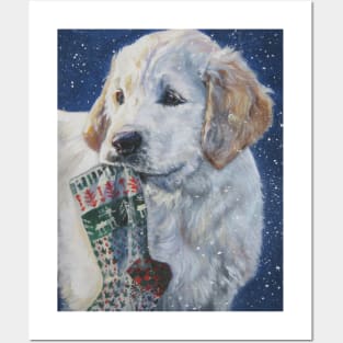 Golden Retriever Christmas Fine Art Painting Posters and Art